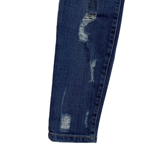 Current/Elliott The Stiletto Dark Shredded Distressed Mid Rise Ankle Jeans 25 - Picture 5 of 16
